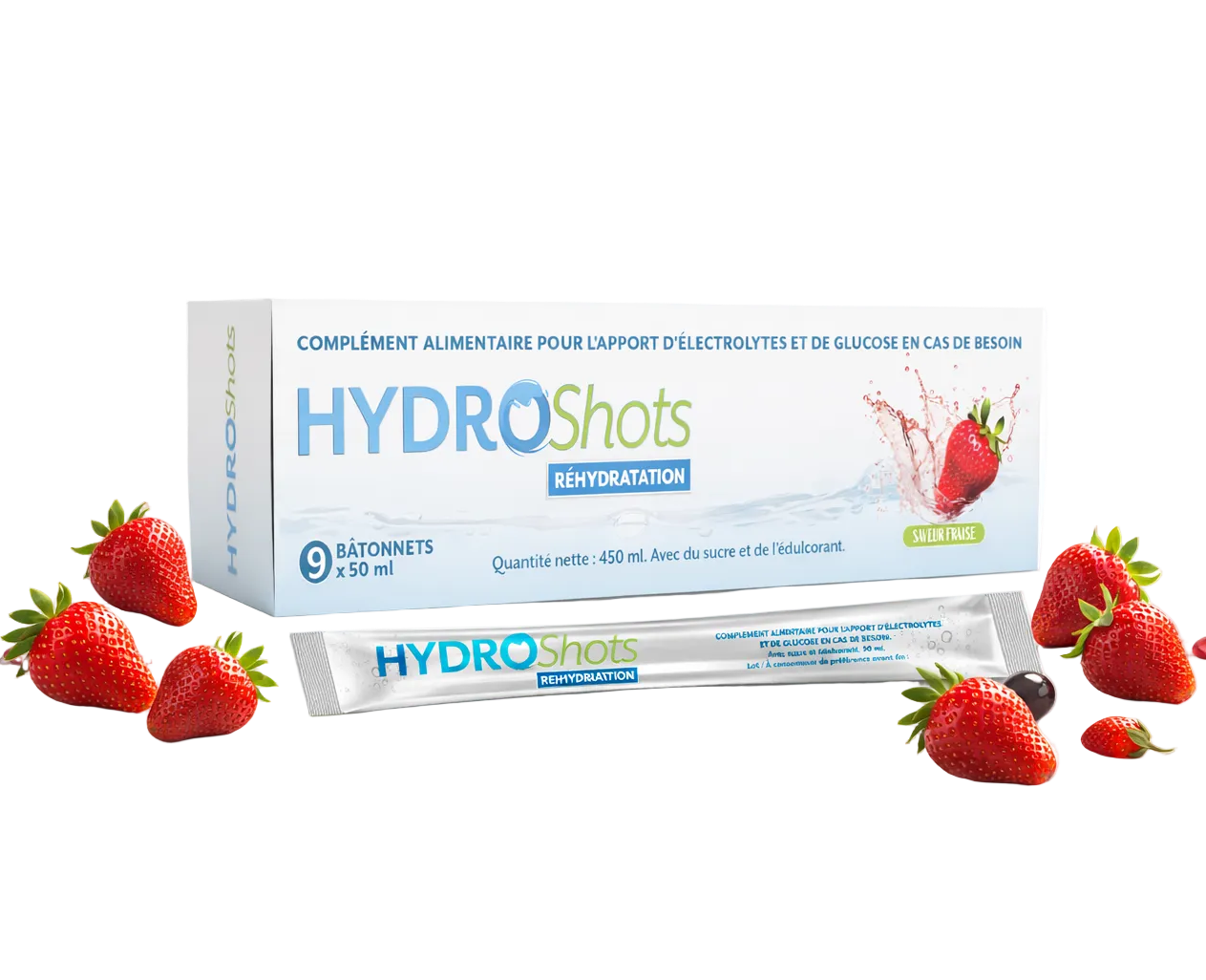 Hydro Shots mit Erdbeeren Geschmack